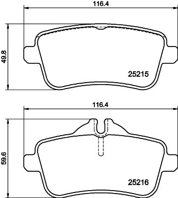 Bremsbelagsatz, Scheibenbremse Hinterachse Hella 8DB 355 039-851 Bremsbelagsatz, Scheibenbremse Hinterachse Hella 8DB 355 039-851 von Hella