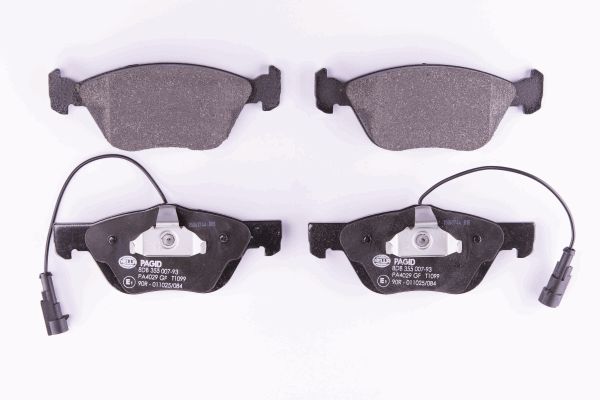Bremsbelagsatz, Scheibenbremse Vorderachse Hella 8DB 355 007-931 von Hella