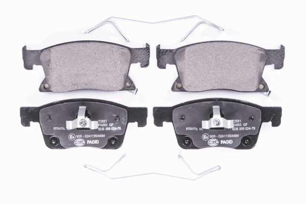 Bremsbelagsatz, Scheibenbremse Vorderachse Hella 8DB 355 024-781 von Hella