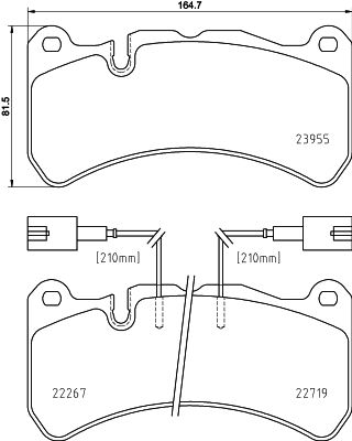 Bremsbelagsatz, Scheibenbremse Vorderachse Hella 8DB 355 036-481 von Hella