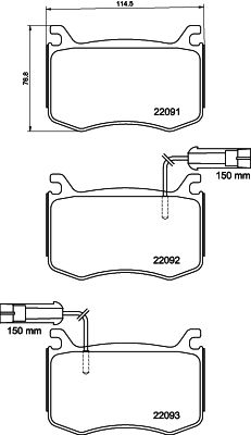 Bremsbelagsatz, Scheibenbremse Vorderachse Hella 8DB 355 039-051 Bremsbelagsatz, Scheibenbremse Vorderachse Hella 8DB 355 039-051 von Hella