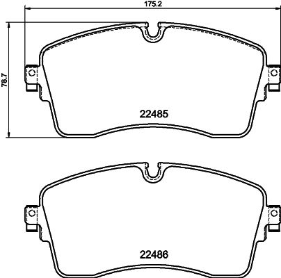 Bremsbelagsatz, Scheibenbremse Vorderachse Hella 8DB 355 039-281 von Hella