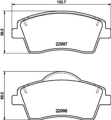 Bremsbelagsatz, Scheibenbremse Vorderachse Hella 8DB 355 040-351 von Hella