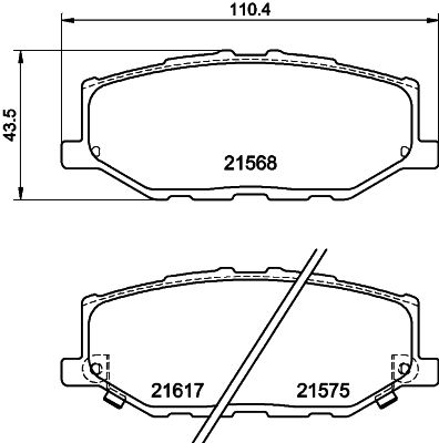 Bremsbelagsatz, Scheibenbremse Vorderachse Hella 8DB 355 040-421 Bremsbelagsatz, Scheibenbremse Vorderachse Hella 8DB 355 040-421 von Hella