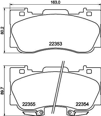 Bremsbelagsatz, Scheibenbremse Vorderachse Hella 8DB 355 040-671 Bremsbelagsatz, Scheibenbremse Vorderachse Hella 8DB 355 040-671 von Hella