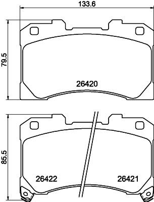 Bremsbelagsatz, Scheibenbremse Vorderachse Hella 8DB 355 041-061 von Hella