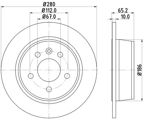 Bremsscheibe Hinterachse Hella 8DD 355 104-541 Bremsscheibe Hinterachse Hella 8DD 355 104-541 von Hella