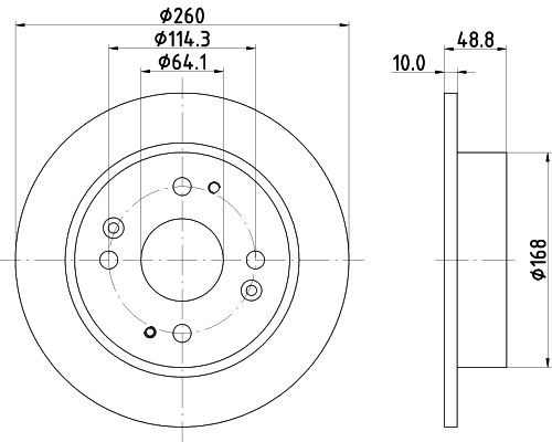 Bremsscheibe Hinterachse Hella 8DD 355 105-311 von Hella