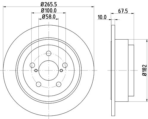 Bremsscheibe Hinterachse Hella 8DD 355 105-331 von Hella