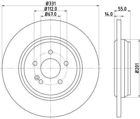 Bremsscheibe Hinterachse Hella 8DD 355 107-241 von Hella