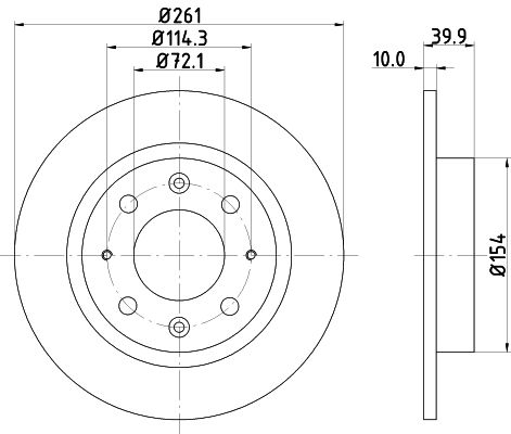 Bremsscheibe Hinterachse Hella 8DD 355 107-371 von Hella