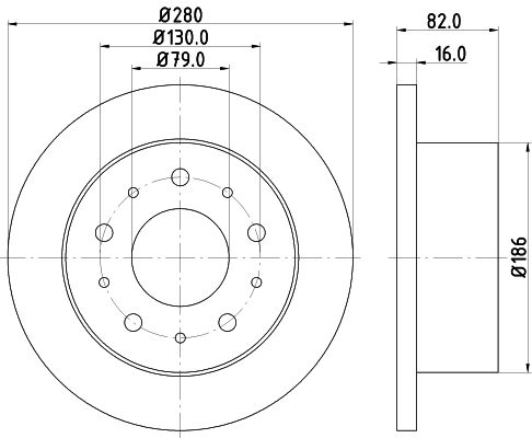 Bremsscheibe Hinterachse Hella 8DD 355 108-981 von Hella