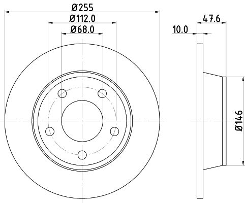 Bremsscheibe Hinterachse Hella 8DD 355 109-091 von Hella