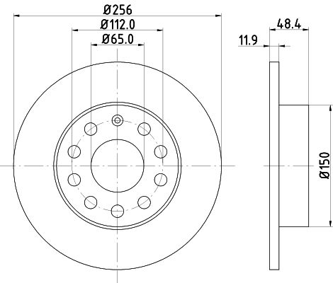 Bremsscheibe Hinterachse Hella 8DD 355 109-641 Bremsscheibe Hinterachse Hella 8DD 355 109-641 von Hella