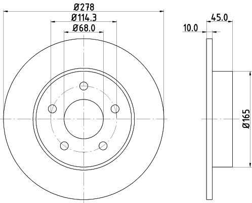 Bremsscheibe Hinterachse Hella 8DD 355 110-401 von Hella