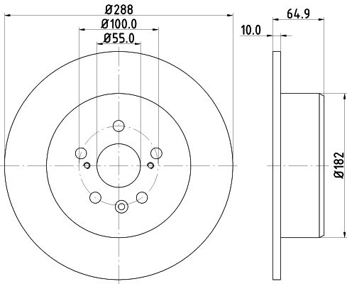 Bremsscheibe Hinterachse Hella 8DD 355 111-701 von Hella