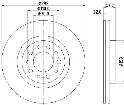 Bremsscheibe Hinterachse Hella 8DD 355 112-561 Bremsscheibe Hinterachse Hella 8DD 355 112-561 von Hella