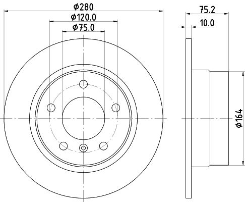 Bremsscheibe Hinterachse Hella 8DD 355 112-641 von Hella