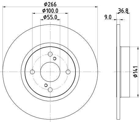 Bremsscheibe Hinterachse Hella 8DD 355 114-781 Bremsscheibe Hinterachse Hella 8DD 355 114-781 von Hella