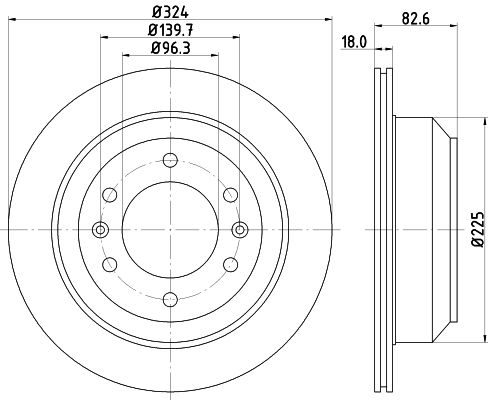 Bremsscheibe Hinterachse Hella 8DD 355 116-491 Bremsscheibe Hinterachse Hella 8DD 355 116-491 von Hella