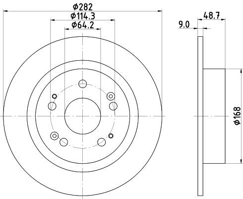 Bremsscheibe Hinterachse Hella 8DD 355 116-521 von Hella