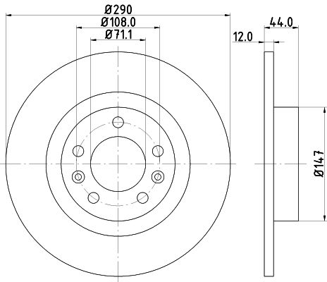 Bremsscheibe Hinterachse Hella 8DD 355 117-991 von Hella