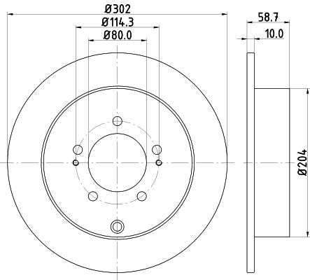 Bremsscheibe Hinterachse Hella 8DD 355 119-061 von Hella