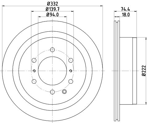 Bremsscheibe Hinterachse Hella 8DD 355 119-091 Bremsscheibe Hinterachse Hella 8DD 355 119-091 von Hella
