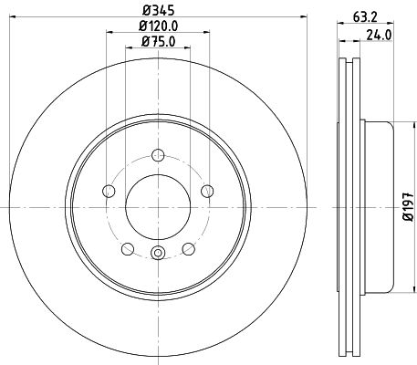 Bremsscheibe Hinterachse Hella 8DD 355 119-341 von Hella