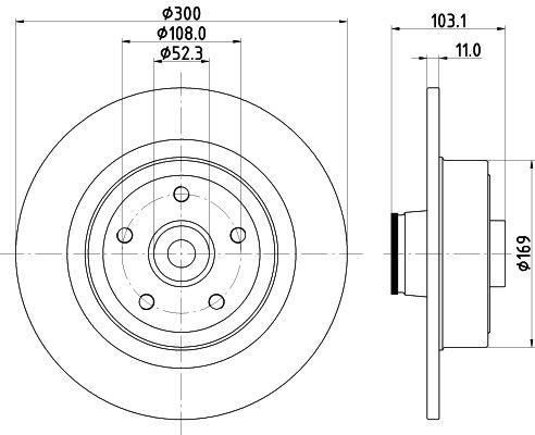 Bremsscheibe Hinterachse Hella 8DD 355 123-361 von Hella
