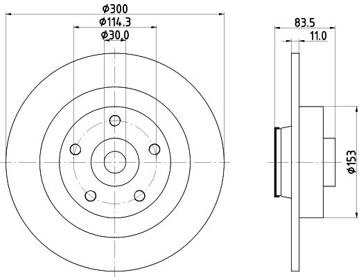 Bremsscheibe Hinterachse Hella 8DD 355 123-401 von Hella