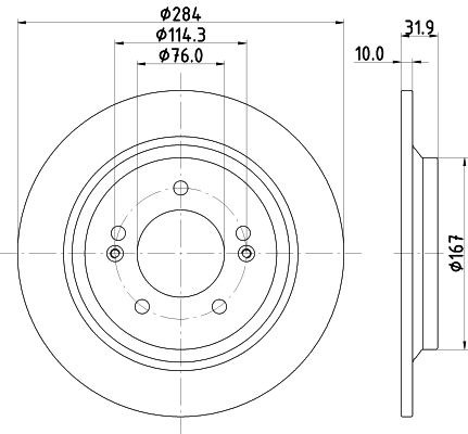 Bremsscheibe Hinterachse Hella 8DD 355 126-651 von Hella