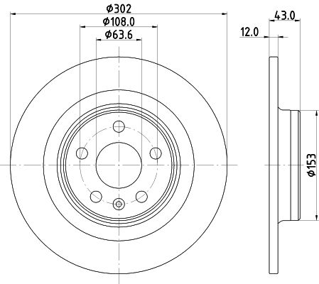 Bremsscheibe Hinterachse Hella 8DD 355 126-991 von Hella