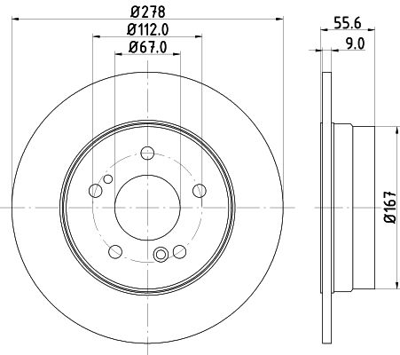 Bremsscheibe Hinterachse Hella 8DD 355 127-011 Bremsscheibe Hinterachse Hella 8DD 355 127-011 von Hella