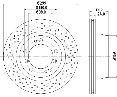 Bremsscheibe Hinterachse Hella 8DD 355 127-521 von Hella