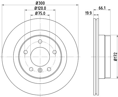 Bremsscheibe Hinterachse Hella 8DD 355 128-361 von Hella