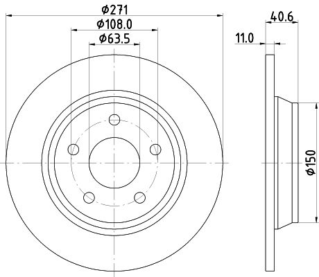 Bremsscheibe Hinterachse Hella 8DD 355 132-031 von Hella