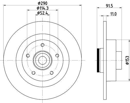 Bremsscheibe Hinterachse Hella 8DD 355 133-241 von Hella