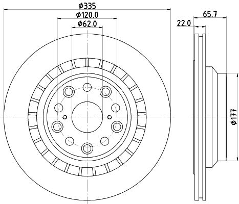 Bremsscheibe Hinterachse rechts Hella 8DD 355 116-941 von Hella