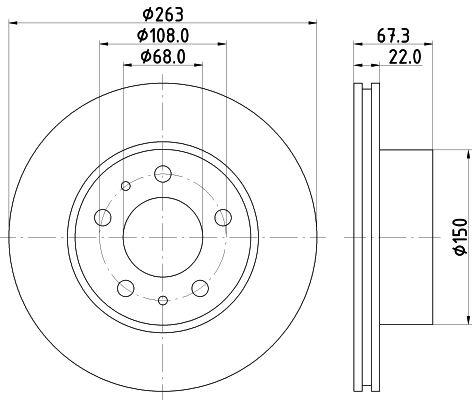 Bremsscheibe Vorderachse Hella 8DD 355 100-341 von Hella