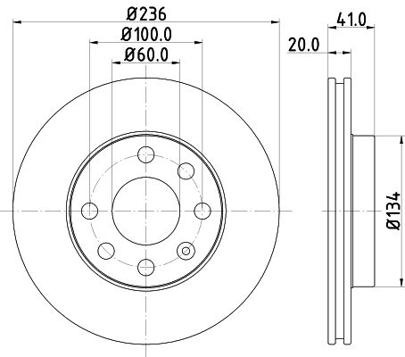 Bremsscheibe Vorderachse Hella 8DD 355 100-821 Bremsscheibe Vorderachse Hella 8DD 355 100-821 von Hella