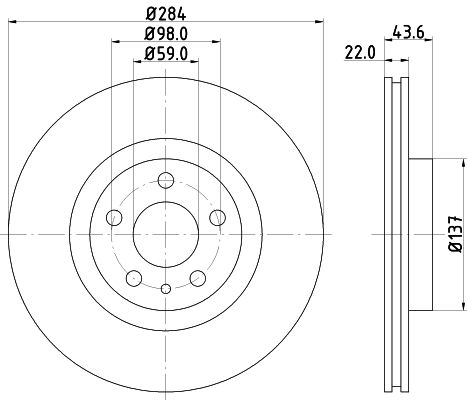 Bremsscheibe Vorderachse Hella 8DD 355 101-951 von Hella