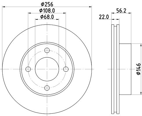 Bremsscheibe Vorderachse Hella 8DD 355 102-431 von Hella