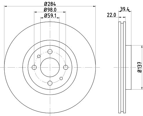 Bremsscheibe Vorderachse Hella 8DD 355 102-531 Bremsscheibe Vorderachse Hella 8DD 355 102-531 von Hella