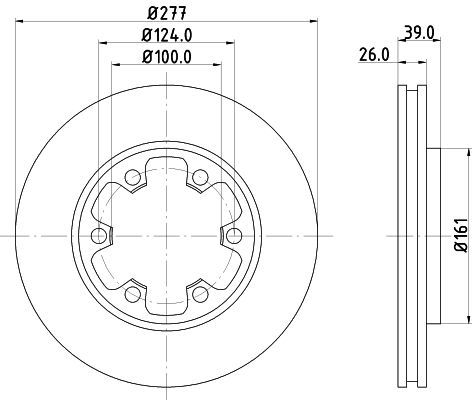 Bremsscheibe Vorderachse Hella 8DD 355 102-921 von Hella