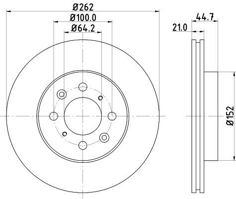 Bremsscheibe Vorderachse Hella 8DD 355 103-121 von Hella