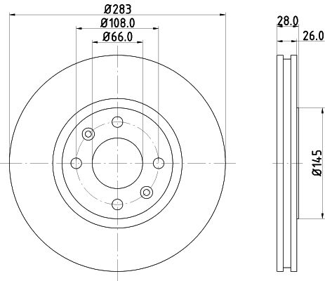 Bremsscheibe Vorderachse Hella 8DD 355 105-051 Bremsscheibe Vorderachse Hella 8DD 355 105-051 von Hella
