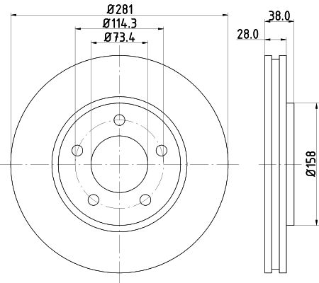 Bremsscheibe Vorderachse Hella 8DD 355 107-891 Bremsscheibe Vorderachse Hella 8DD 355 107-891 von Hella