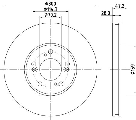 Bremsscheibe Vorderachse Hella 8DD 355 108-141 Bremsscheibe Vorderachse Hella 8DD 355 108-141 von Hella