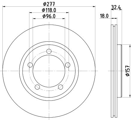Bremsscheibe Vorderachse Hella 8DD 355 108-681 von Hella